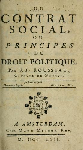 Cover of Du contrat social